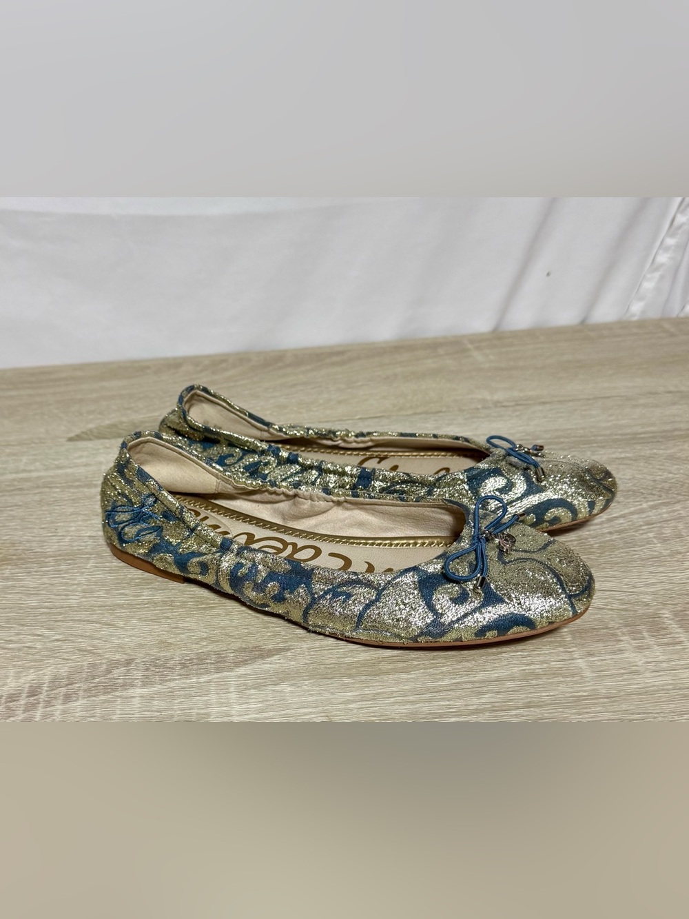 Sam Edelman Felicia Women's Size 8 Ballet Flats Gold/Blue